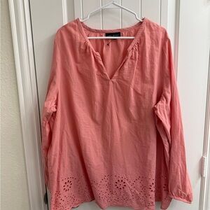 Lane Bryant Coral Long Sleeve Tunic sz 22